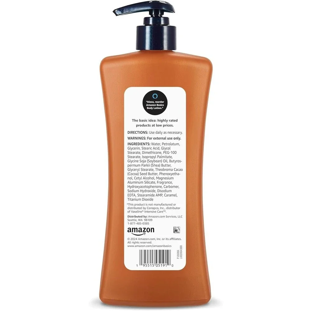 4-Pack Amazon Basics Moisturizing Cocoa Butter Body Lotion for Dry Skin 20.3oz
